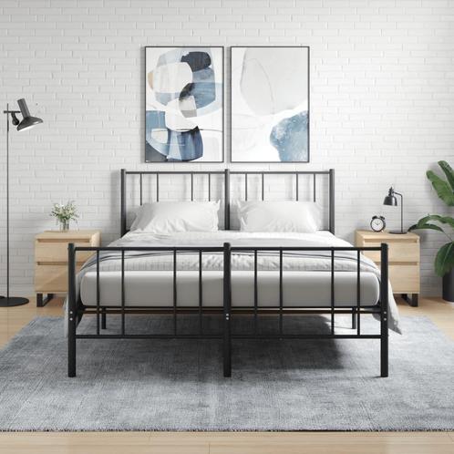 vidaXL Nachtkastjes 2 st 40x35x50 cm sonoma eikenkleurig, Huis en Inrichting, Slaapkamer | Nachtkastjes, Nieuw, Minder dan 45 cm
