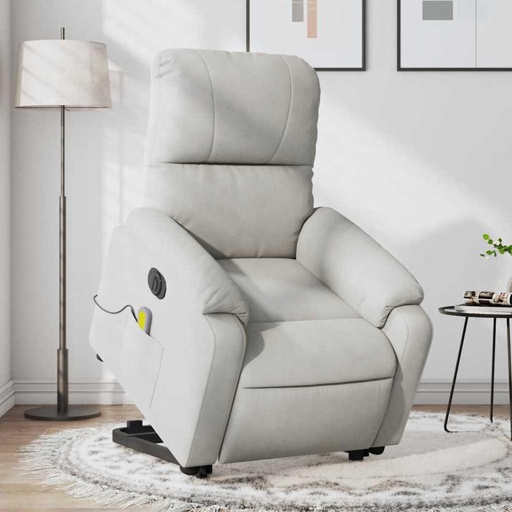 vidaXL Sta-op-massagestoel elektrisch microvezelstof, Huis en Inrichting, Fauteuils, Nieuw, Verzenden