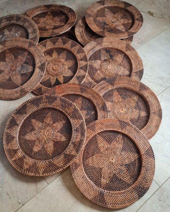 Onderbord (12) - Rattan, Bamboe - Onderborden-Wandbord., Antiek en Kunst, Antiek | Meubels | Tafels