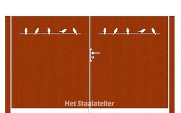 Dubbele cortenstaal poorten. Duurzaam design op maat gemaakt