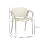 TRUUSK 4-delige Set Kunststof Tuinstoelen - Stapelbaar en We, Tuin en Terras, Verzenden, Nieuw