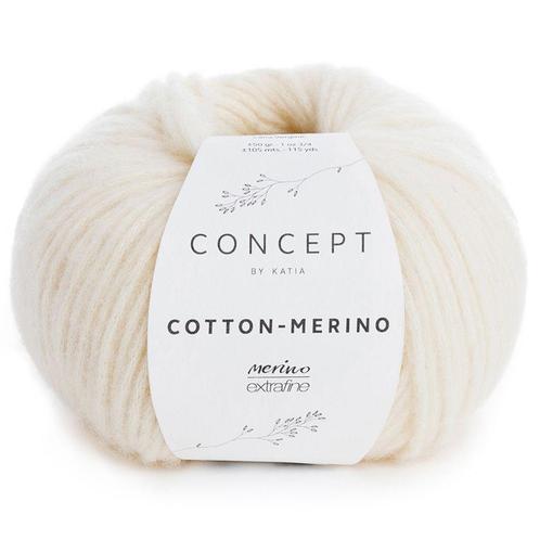Katia Concept Cotton-Merino - 100 ecru - Katoen/Merino Gar, Hobby en Vrije tijd, Breien en Haken, Ophalen of Verzenden