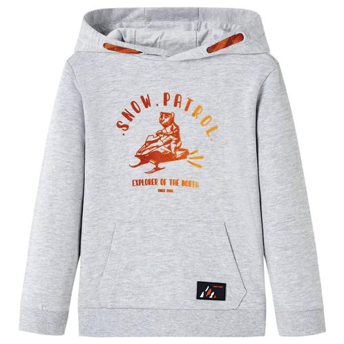 vidaXL Kindertrui met capuchon 140 gemêleerd grijs en oranje, Kinderen en Baby's, Kinderkleding | Overige, Nieuw, Verzenden
