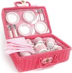 Tidlo Theeservies - Picknick set - In koffer - Roze, Ophalen of Verzenden, Zo goed als nieuw