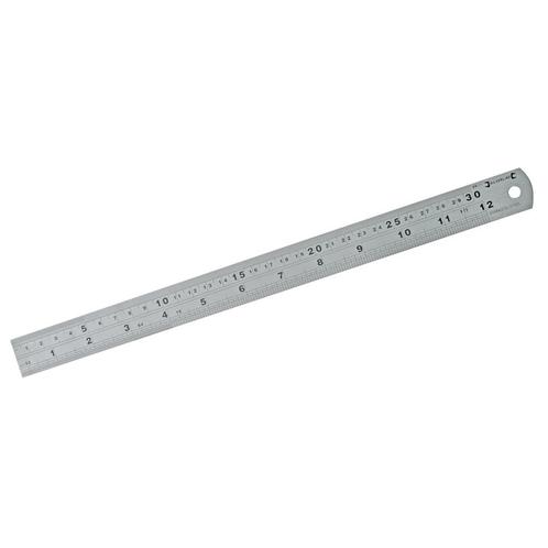 Silverline Stalen liniaal - 300 mm - roestvrijstaal - met..., Doe-het-zelf en Verbouw, Gereedschap | Handgereedschap, Nieuw, Ophalen of Verzenden