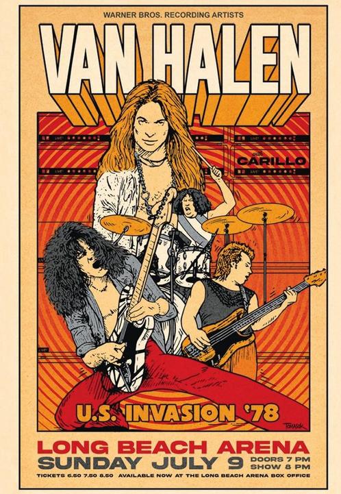 Posters - Poster Van Halen - Long Beach Arena, Verzamelen, Muziek, Artiesten en Beroemdheden, Zo goed als nieuw, Verzenden