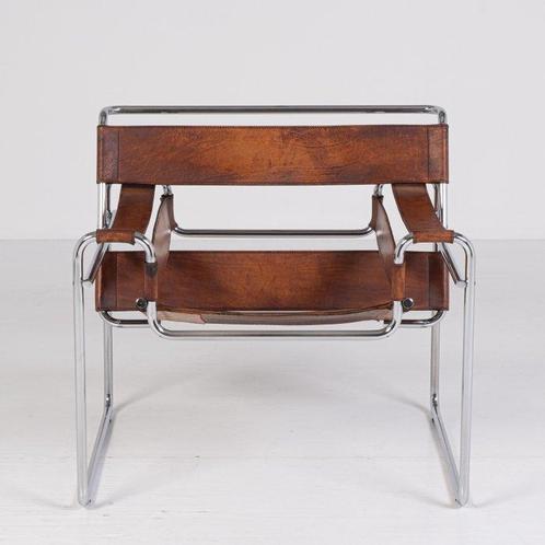 Gavina - Marcel Breuer - Stoel - Wassily Stoel - Leder,, Antiek en Kunst, Kunst | Designobjecten