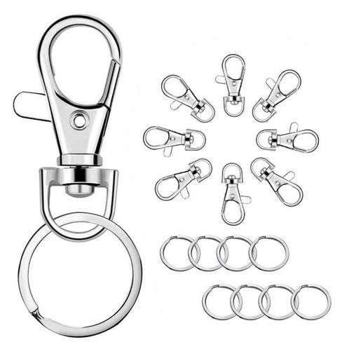 Fako Bijoux® - Karabijnhaak Met RVS Sleutelring -, Hobby en Vrije tijd, Kralen en Sieraden maken, Verzenden