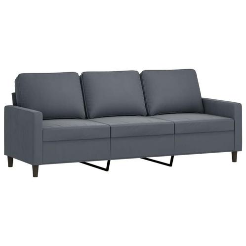Driezitsbank Fluweel Grijs 180 cm | Retourdeal, Huis en Inrichting, Banken | Bankstellen, 150 tot 200 cm, 75 tot 100 cm, Rechte bank