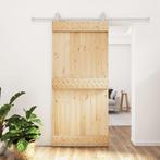 vidaXL Schuifdeur met beslag 95x210 cm massief grenenhout, Doe-het-zelf en Verbouw, Deuren en Horren, Verzenden, Nieuw