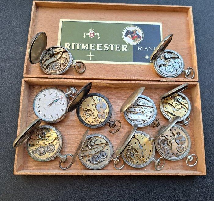 Klokonderdelen (10) - Messing, Zilver - 1850-1900 -, Antiek en Kunst, Antiek | Klokken