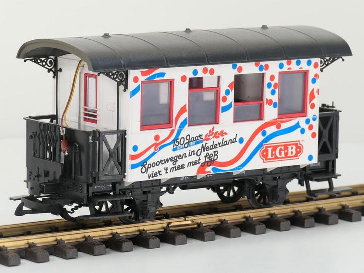 LGB 20301 Personenwagon 150 jaar Spoorwegen in Nederland,..., Hobby en Vrije tijd, Modeltreinen | Overige schalen, Wagon, Gebruikt