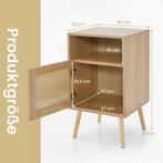 COSTWAY Nachtkastje van rotan, bijzettafel met open plank en, Huis en Inrichting, Verzenden, Zo goed als nieuw