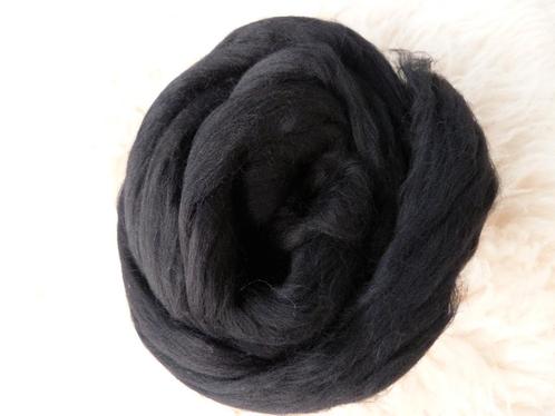 Sokkenwol-mix Merino x Viscose zwart, Hobby en Vrije tijd, Spinnewielen en Spinnen, Spinwol, Nieuw, Ophalen of Verzenden