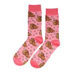 Sokken Katoen - Capybara Print - Roze Bruin - Maat 38-45, Kleding | Dames, Nieuw
