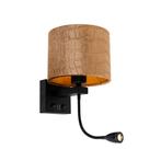 Wandlamp zwart met velours kap krokodil dessin 18cm -, Nieuw, Overige materialen, Klassiek / Antiek