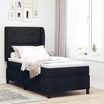 vidaXL Boxspring bed met matras met hoofdeinde Zwart 100 x, Huis en Inrichting, Verzenden, Nieuw, Zwart, Stof