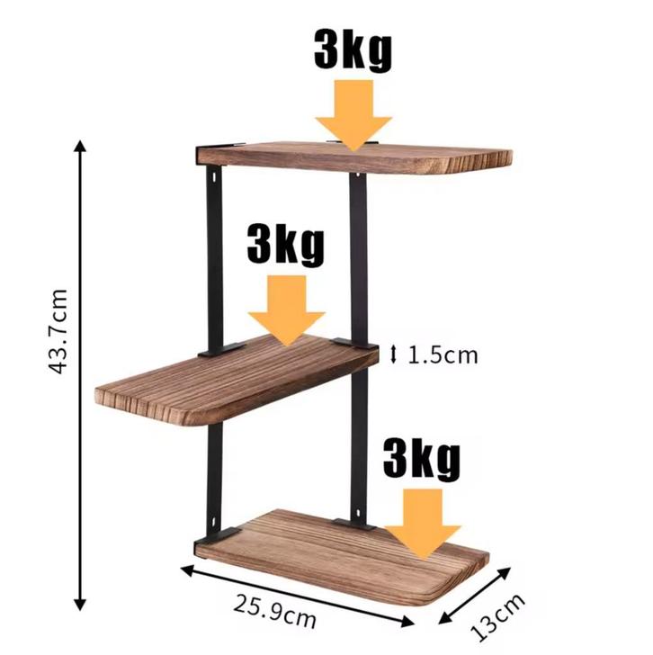Nieuw Wandmeubel Licht Hout Stellingkast – Rustieke Wandkast, Huis en Inrichting, Kasten | Wandmeubels, Nieuw, Met plank(en), Verzenden
