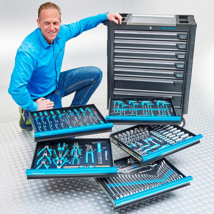 Datona Gereedschapswagen “tech-line” 80 cm + 171-delige, Doe-het-zelf en Verbouw, Gereedschapskisten, Nieuw, Ophalen of Verzenden