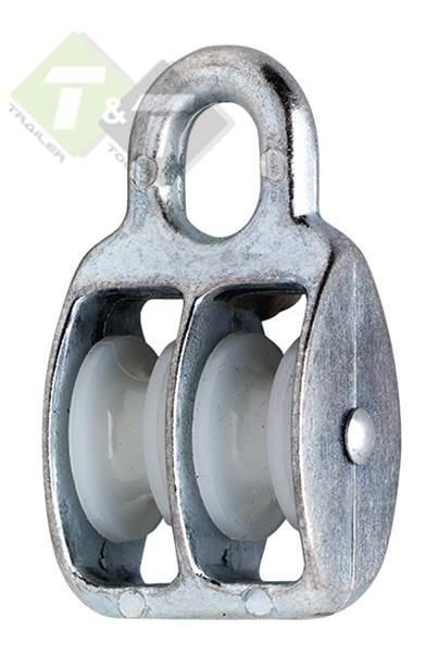 Katrol Dubbel Met Nylon Wiel - Belasting 390KG - 12mm Diamet, Doe-het-zelf en Verbouw, IJzerwaren en Bevestigingsmiddelen, Overige typen