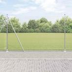 vidaXL Gelaste Draadomheining met 7 Flanged Palen 1,5x10 m, Verzenden, Nieuw, IJzer