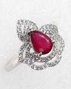 Robijn - Zilver, Rubis - Geloofsring - Zilver 925 - Heilig