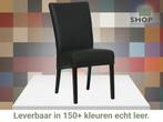 Leren eetkamerstoel Just - Toledo Nero (zwart) - Poten hout, Huis en Inrichting, Stoelen, Bohemian, Eigentijds, Klassiek, Retro, Romantisch, Scandinavisch