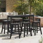 vidaXL Tuin Bar Set 6 pcs Zwart HDPE, Tuin en Terras, Verzenden, Nieuw, Textileen