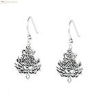 Zilveren Keltische distel bloem oorbellen, Verzenden, Nieuw, Zilver