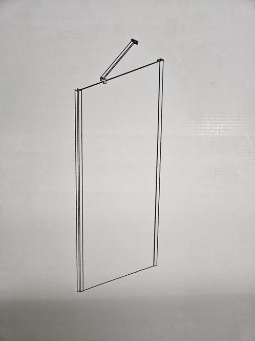 Lacus glasdeel 78 x 190 cm mat zwarte profielen en rookglas, Doe-het-zelf en Verbouw, Sanitair, Nieuw, Ophalen of Verzenden