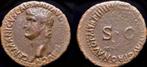 Died 19ad Roman Germanicus Ae As legend around S C Brons, Postzegels en Munten, Munten | Europa | Niet-Euromunten, Verzenden