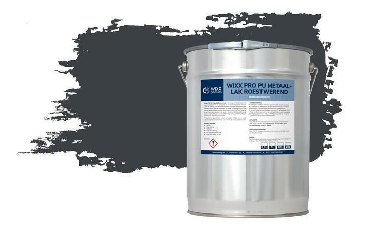 Wixx PRO PU Metaallak Roestwerend RAL 7016 | Antracietgrijs, Doe-het-zelf en Verbouw, Verf, Beits en Lak, Lak, Grijs, Nieuw, 5 tot 10 liter
