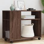 vidaXL Bijzettafel met wieltjes 70x35x60 cm hout bruin, Huis en Inrichting, Tafels | Bijzettafels, Verzenden, Nieuw