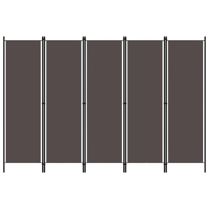 vidaXL Kamerscherm met 5 panelen 250x180 cm antraciet, Huis en Inrichting, Woonaccessoires | Kamerschermen, Nieuw, Verzenden