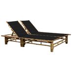 vidaXL Ligbed 2-persoons met kussens bamboe, Tuin en Terras, Verzenden, Nieuw