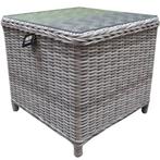 Toscane XL bijzettafel 50x50xH46 cm wit grijs, Tuin en Terras, Tuintafels, Ophalen of Verzenden, Nieuw, Wicker