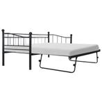 vidaXL Bedframe staal zwart 180x200/90x200 cm, Huis en Inrichting, Eenpersoons, Verzenden, Zwart, Nieuw