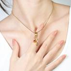 Hanger - 18 karaat Geel goud - 0.28ct. tw. Granaat - Diamant, Sieraden, Tassen en Uiterlijk, Antieke sieraden