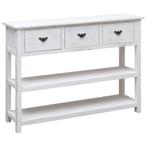 vidaXL Dressoir 108x30x76 cm massief paulowniahout antiekwit, 100 tot 150 cm, Verzenden, Nieuw, 25 tot 50 cm