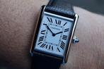 Horloge Cartier Tank Must Large 04/2023 Full set, Als nieuw, Overige merken, Leer, Staal, Polshorloge