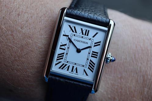 Horloge Cartier Tank Must Large 04/2023 Full set, Als nieuw, Sieraden, Tassen en Uiterlijk, Horloges | Heren, Leer, Nieuw, Staal