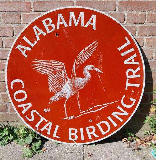 Alabama Coastal Birding Trail Straatbord - Origineel - Ø76cm, Verzamelen, Merken en Reclamevoorwerpen, Ophalen