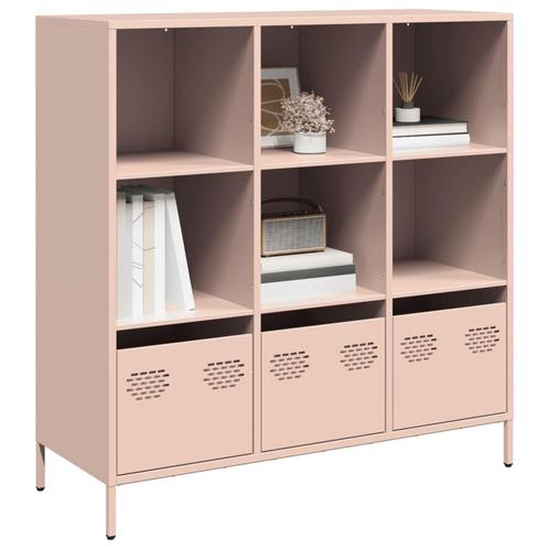 vidaXL buffetkast 101,5x39x103,5 cm staal roze, Huis en Inrichting, Kasten | Buffetkasten, Nieuw, Metaal, Verzenden