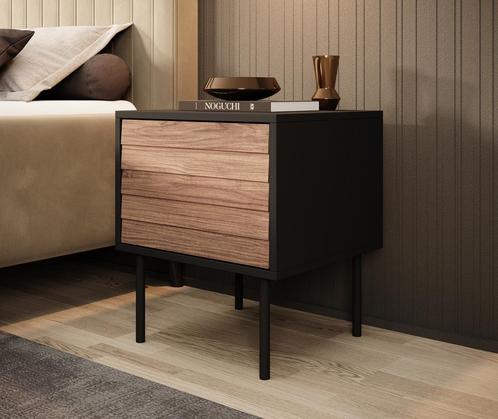 Meubella Nachtkastjes | Set van 2 | eiken zwart 45cm 1 deur, Huis en Inrichting, Slaapkamer | Nachtkastjes, Nieuw, Verzenden
