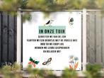 NR 1436: Tuinposter fluiten we een deuntje wit 180x180cm, Tuin en Terras, Nieuw