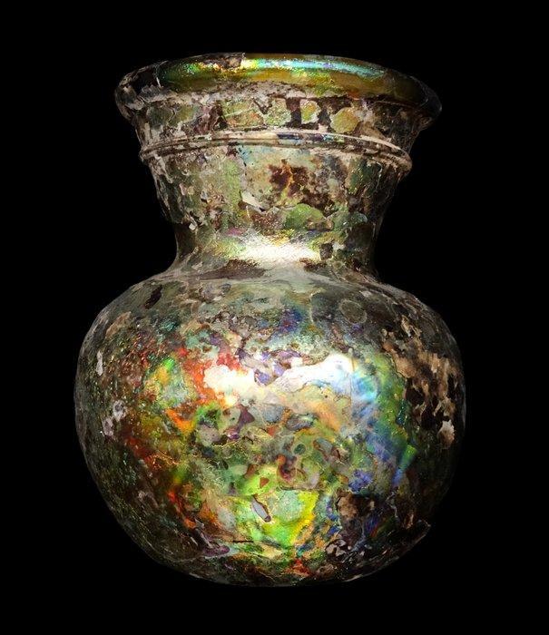 Oud-Romeins - Uitzonderlijke Romeinse fles van iriserend, Verzamelen, Mineralen en Fossielen