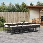 vidaXL 13-delige Tuinset met kussens poly rattan zwart, 2 zitplaatsen, Nieuw, Tuinset, Verzenden