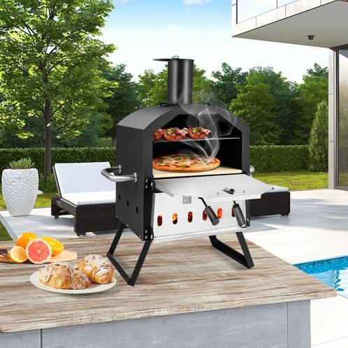 Tweedekans | Coast 2 Laagse Pizzaoven voor Buiten -Inclusief, Tuin en Terras, Houtskoolbarbecues, Zo goed als nieuw, Ophalen of Verzenden