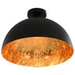 Plafondlampen 2 st halfrond E27 zwart en goudkleurig, Nieuw, Verzenden