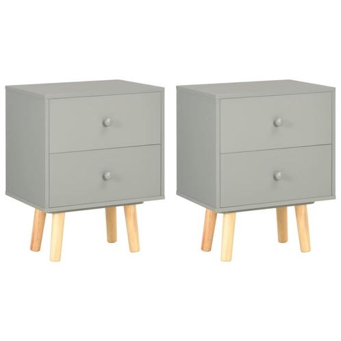 vidaXL Nachtkastjes 2 st 40x30x50 cm massief grenenhout, Huis en Inrichting, Slaapkamer | Nachtkastjes, Nieuw, Minder dan 45 cm
